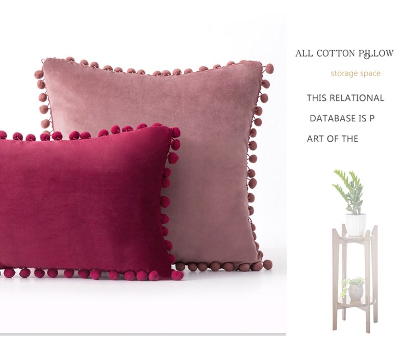 Kissenbezüge aus Samt, weiche dekorative Kissen für Sofa, Dekokissenbezug mit Quasten, Fransen, Boho-Akzent-Kissenbezüge für die Couch_voghion.com