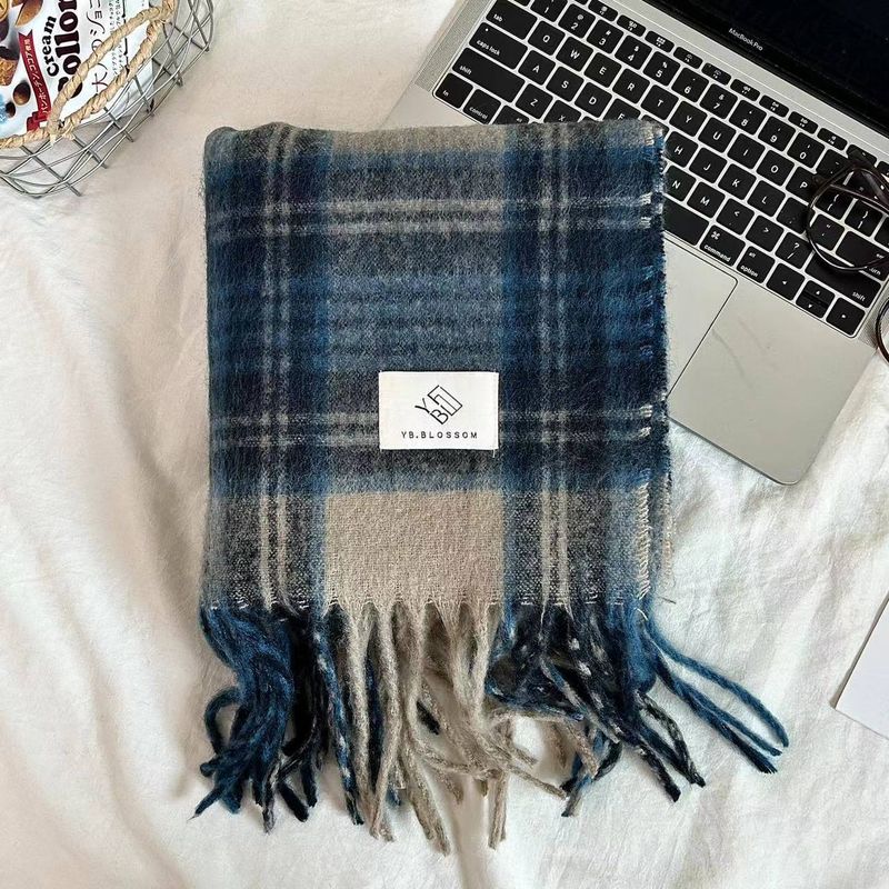 2024 Neuer Mirad Premium-Schal mit Karomuster für Damen im Winter, koreanische Ausgabe, doppelt verwendbar, dicker, warmer Schal_voghion.com