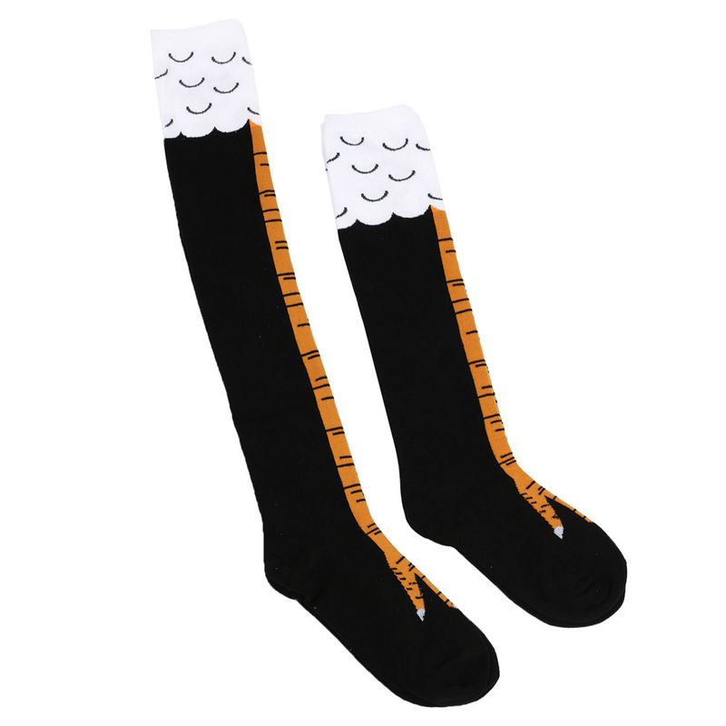 Unisex kyllingefødder sokker bomuldsstrømper personlighed sjove kyllingefødder sokker hjertesokker højt over knæet sokker ins tidevandsstrømper_voghion.com