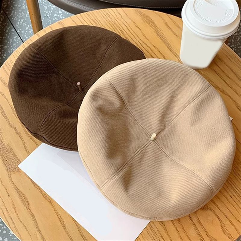 Neuheiten Herbst Winter Neue süße kühle leichte Wollmützen Mode Britischer Künstlerstil Retro Vielseitige Baskenmützen für Frauen_voghion.com