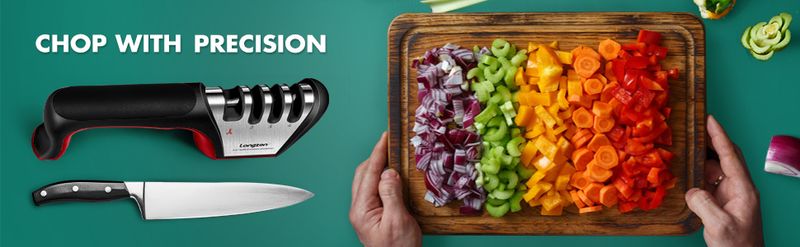 4-in-1 Knife Sharpener - Includes Anti-Cut Gloves_voghion.com
