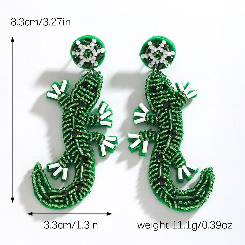 Orecchini creativi con serie di animali, orecchini carini con perline di riso fatte a mano e personalizzati, da indossare ogni giorno da donna_voghion.com