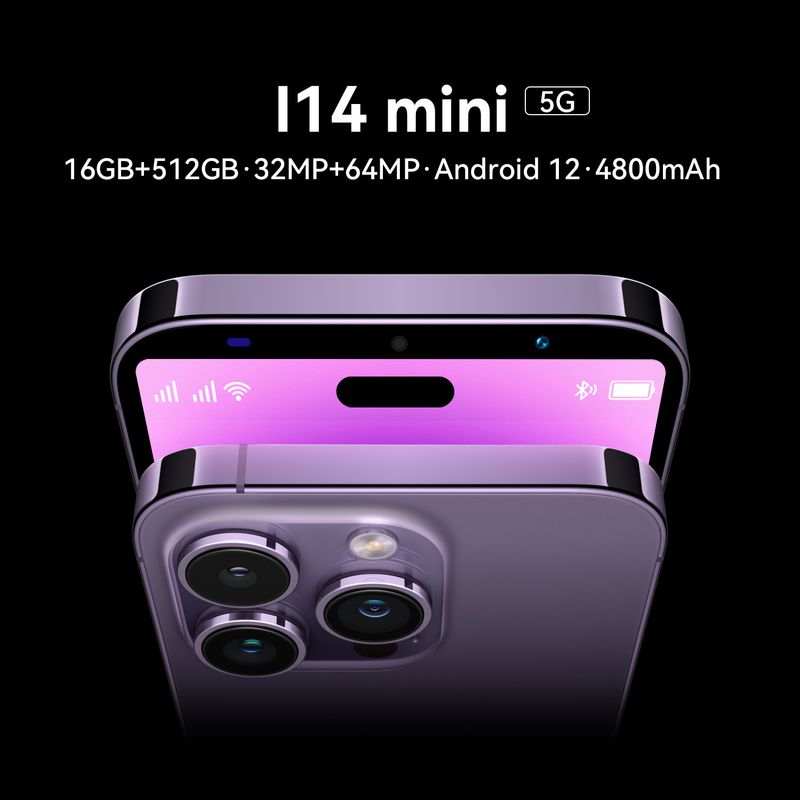 2023 Ny grænseoverskridende mobiltelefon I14 Mini 5,5-tommer Android Smartphone 16+512_voghion.com