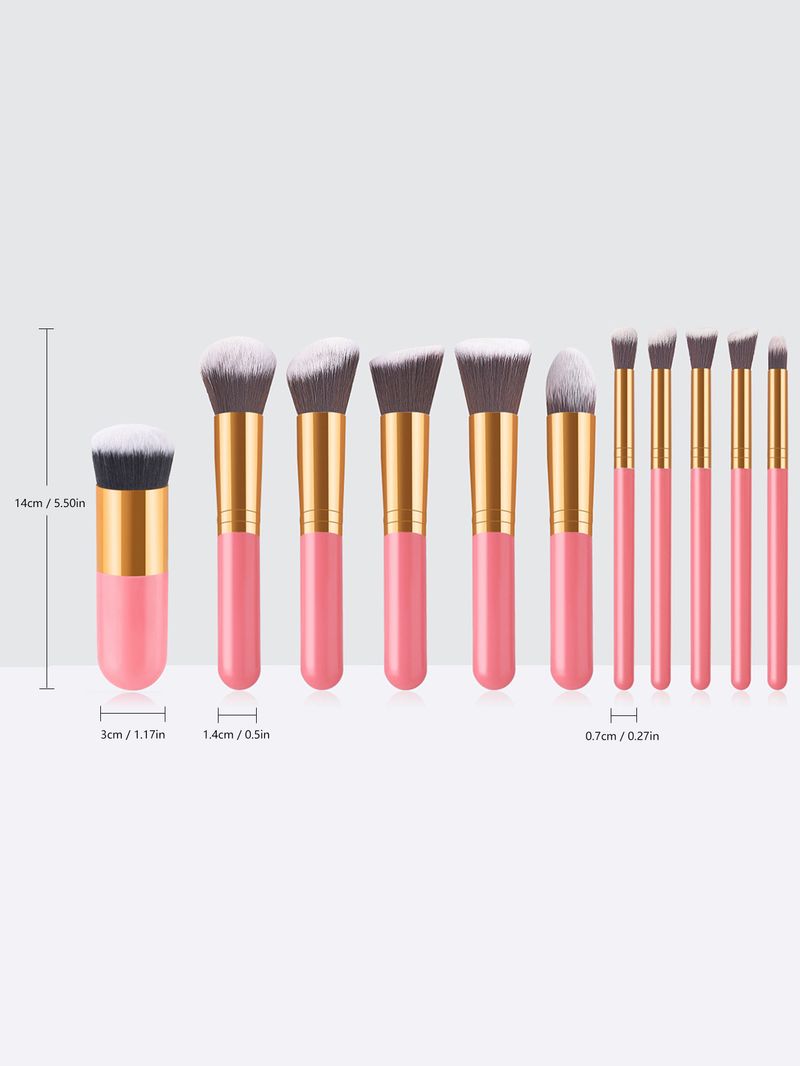 11-teiliges Champagner-Make-up-Pinselset – 5 große und 5 kleine Pinsel mit einzigartigem Chubby-Foundation-Pinsel_voghion.com