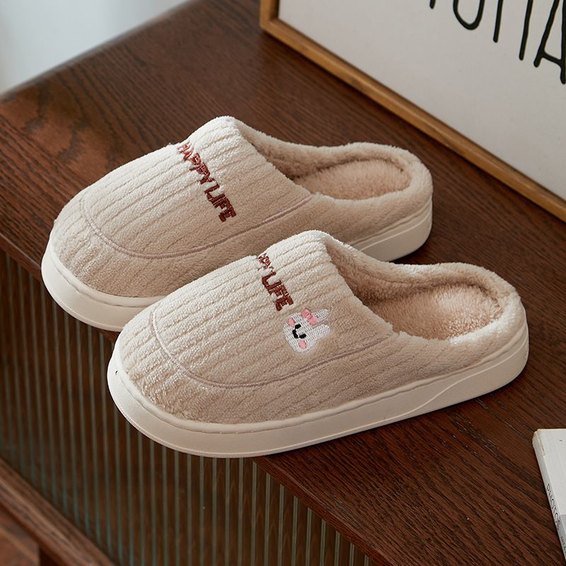 Pantofole invernali da uomo in cotone, da donna, 2025, nuove, calde, da casa e da interno, con simpatici coniglietti, antiscivolo e peluche._voghion.com
