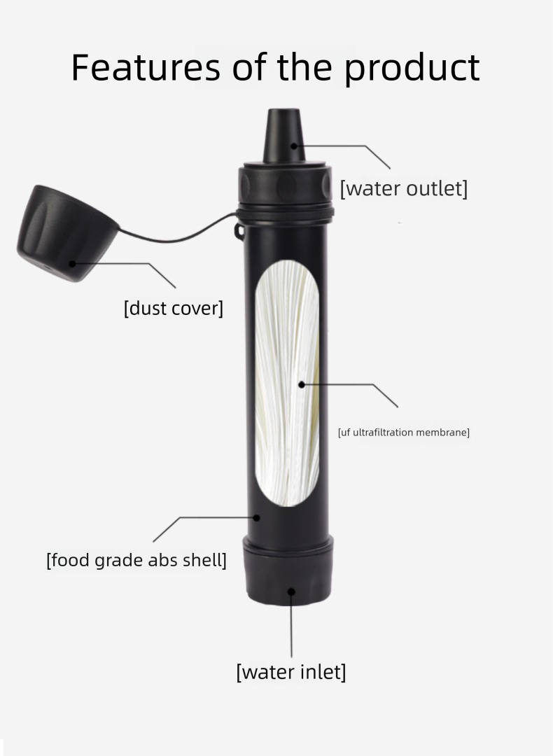 Camping Portable Ultrafiltration Life Drinking Straw Emergency Survival Filter Outdoor Water Purifier_voghion.com