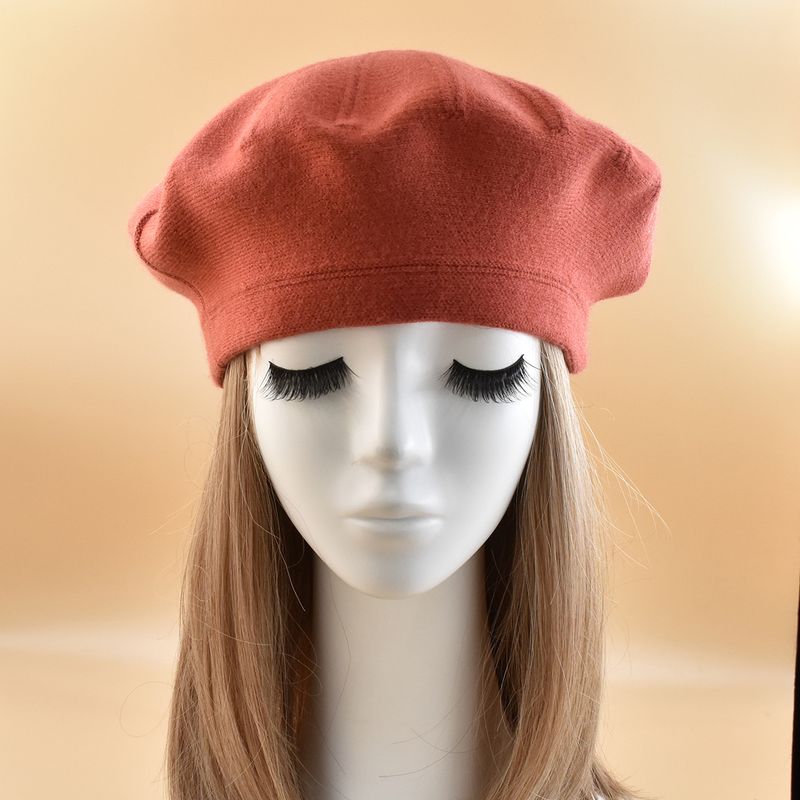 Unisex Hat knitted striped painter hat Beret Lady little Freshbud hat_voghion.com