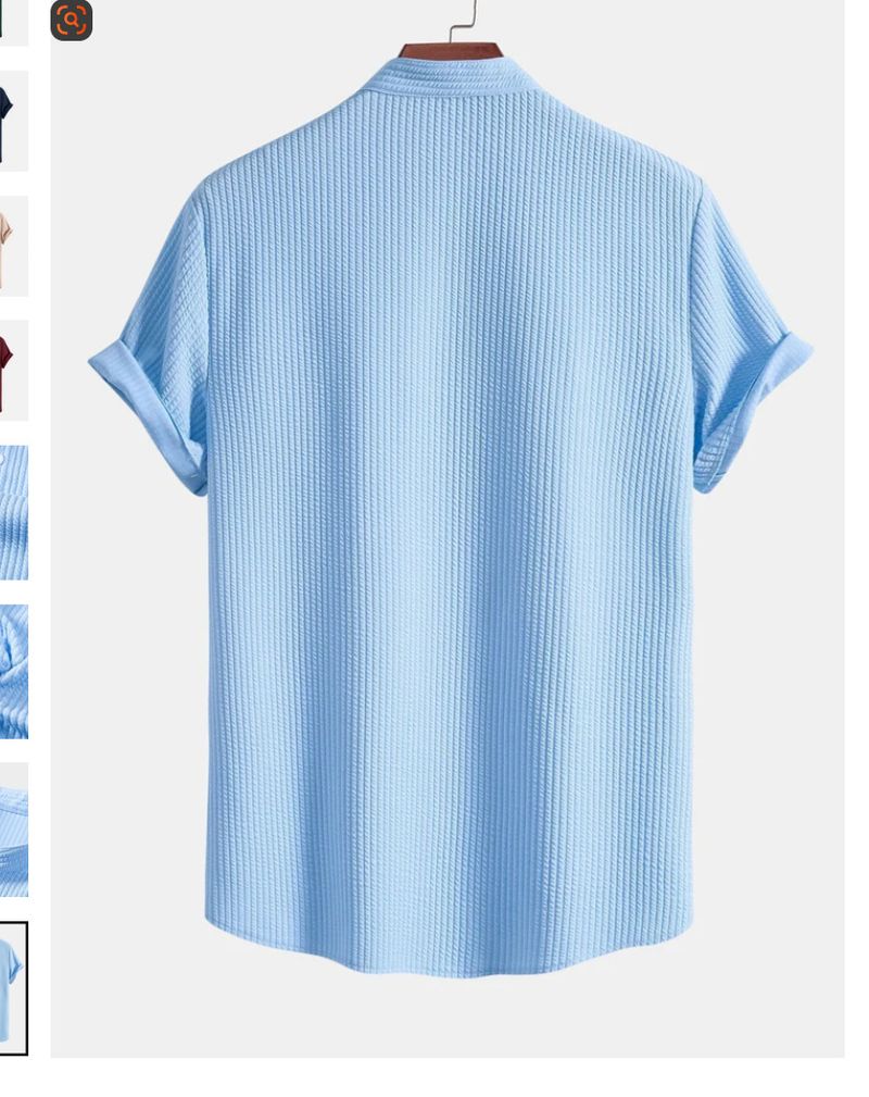 Clothing 2024 Summer New Short Sleeve Solid Color Men's Shirt Top_voghion.com