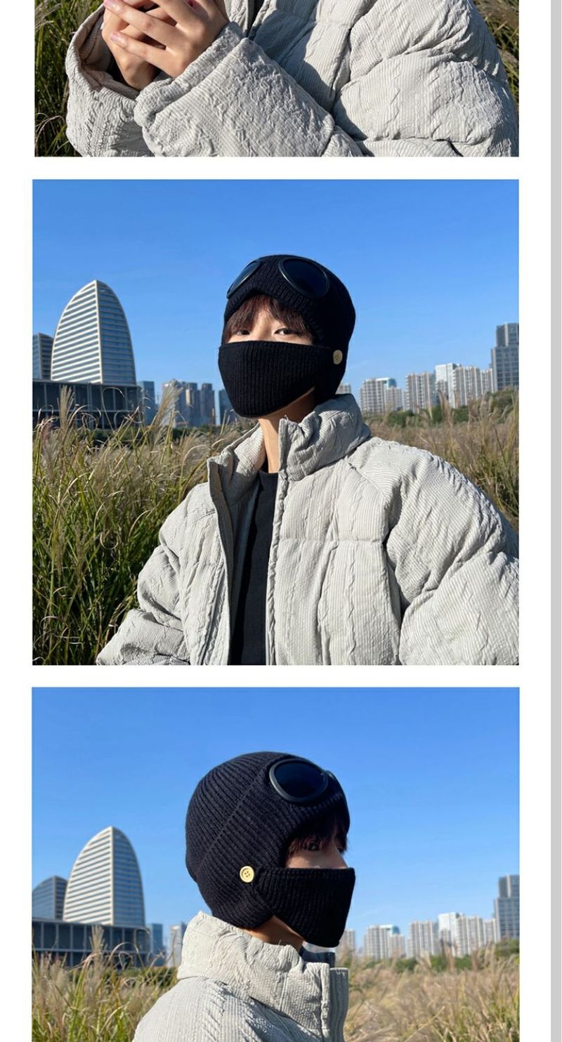 Herren Winter Outdoor Kälteschutz Radfahren Koreanischer Stil Warm Gestrickt Verdickt Gehörschutz Lei Feng Hut_voghion.com