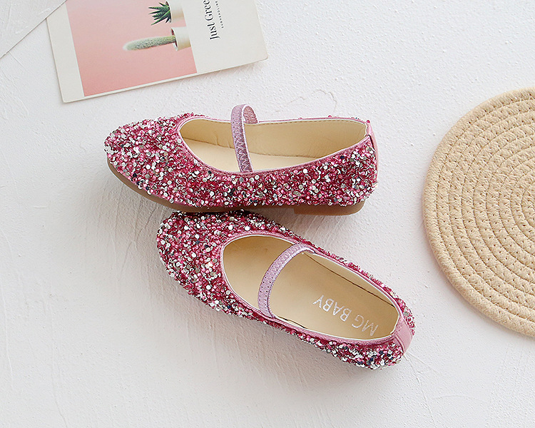 Mamma e bambini Scarpe da principessa per bambina Scarpe da passeggio per bambini dolci e carine, piccole scarpe in pelle con paillettes per ragazze, scarpe singole con bocca leggera_voghion.com