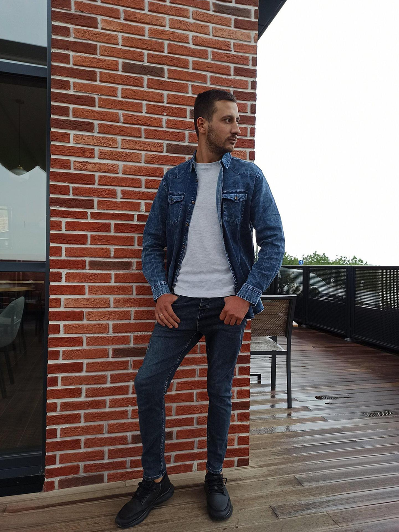 2022 grenzüberschreitender Handel Herbst und Winter Neue europäische Größe Herren-Jeanshemden Qualität Heavy Duty Washed Distressed Shirts Herren_voghion.com