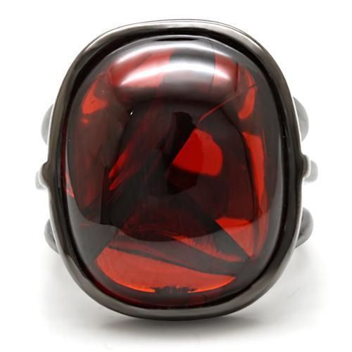 1W100 - Ruthenium Brass Ring with AAA Grade CZ in Garnet_voghion.com
