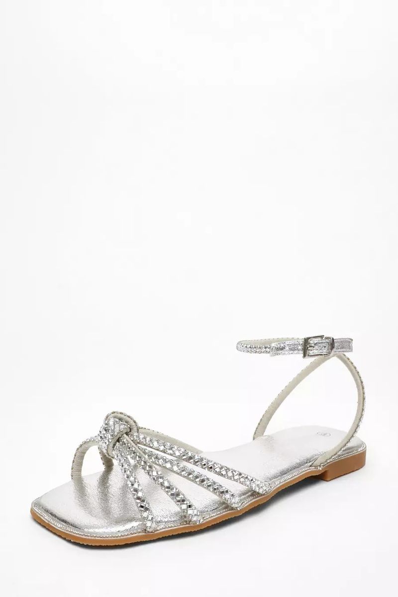 Diamond strap sandals sexy open-toed small square flat sandals_voghion.com