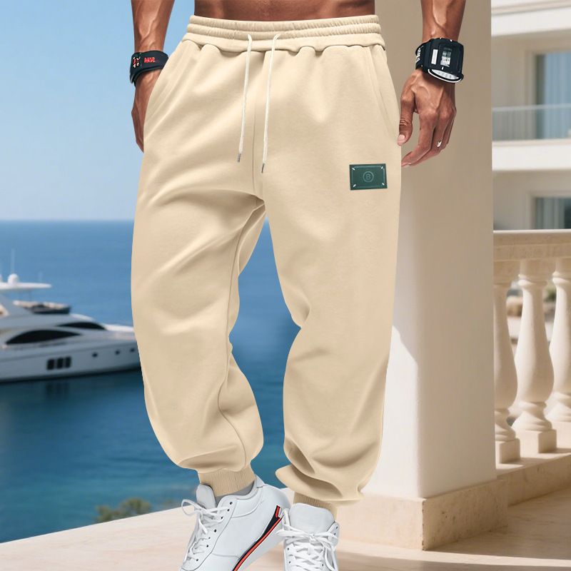 „Męskie spodnie dresowe z aksamitnymi mankietami – luźne, codzienne spodnie na zimę (czarne/szare/morelowe, S-XXXL)”_voghion.com