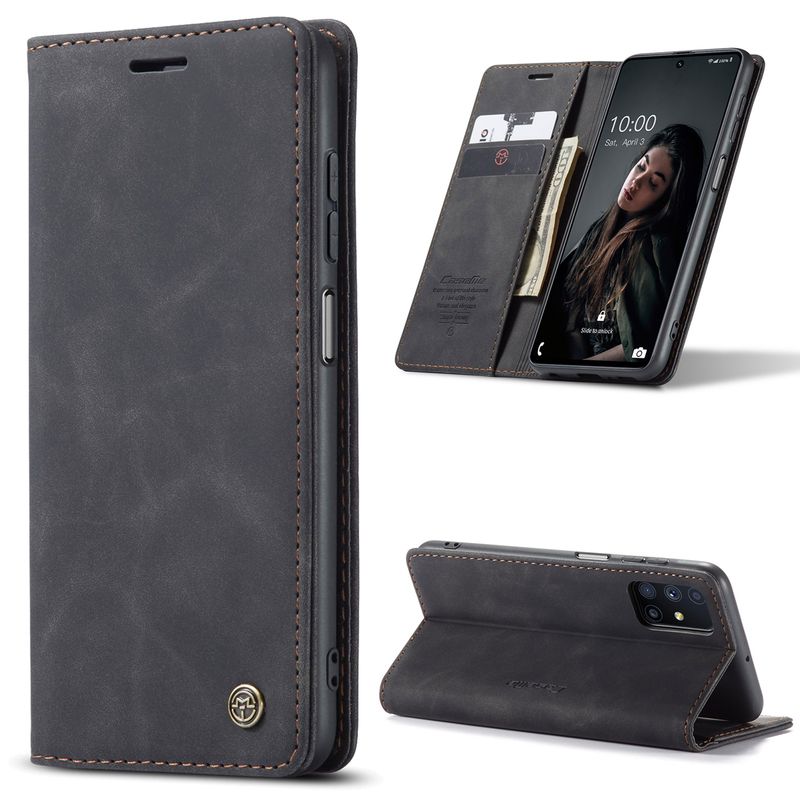 TechGlobe Compatible With Samsung M51 M31 Shockproof Phone Cover M21 Retro Flip Card Slot Protective Case M20_voghion.com