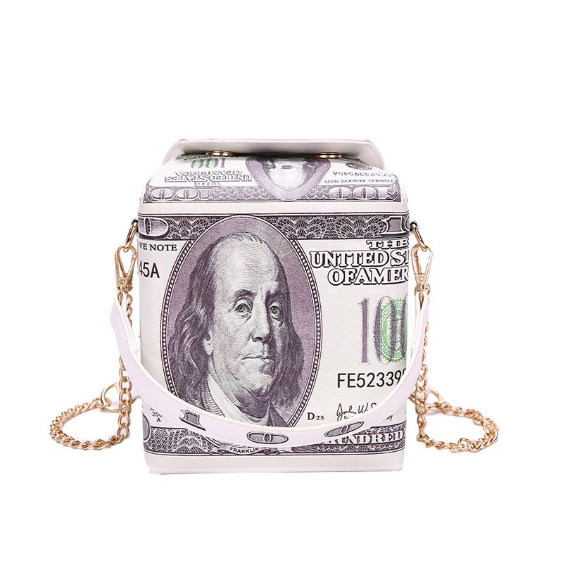 Borsa a tracolla in PU da donna con motivo creativo a forma di dollaro, nuova tendenza della moda 2020_voghion.com