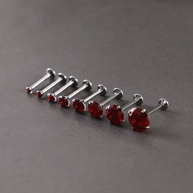 G23 Titanio Acciaio 16G Denti Interni Labbro Stud Rotondo Zircone F136Titanio Moda Orecchini Body Piercing Gioielli All'ingrosso_voghion.com