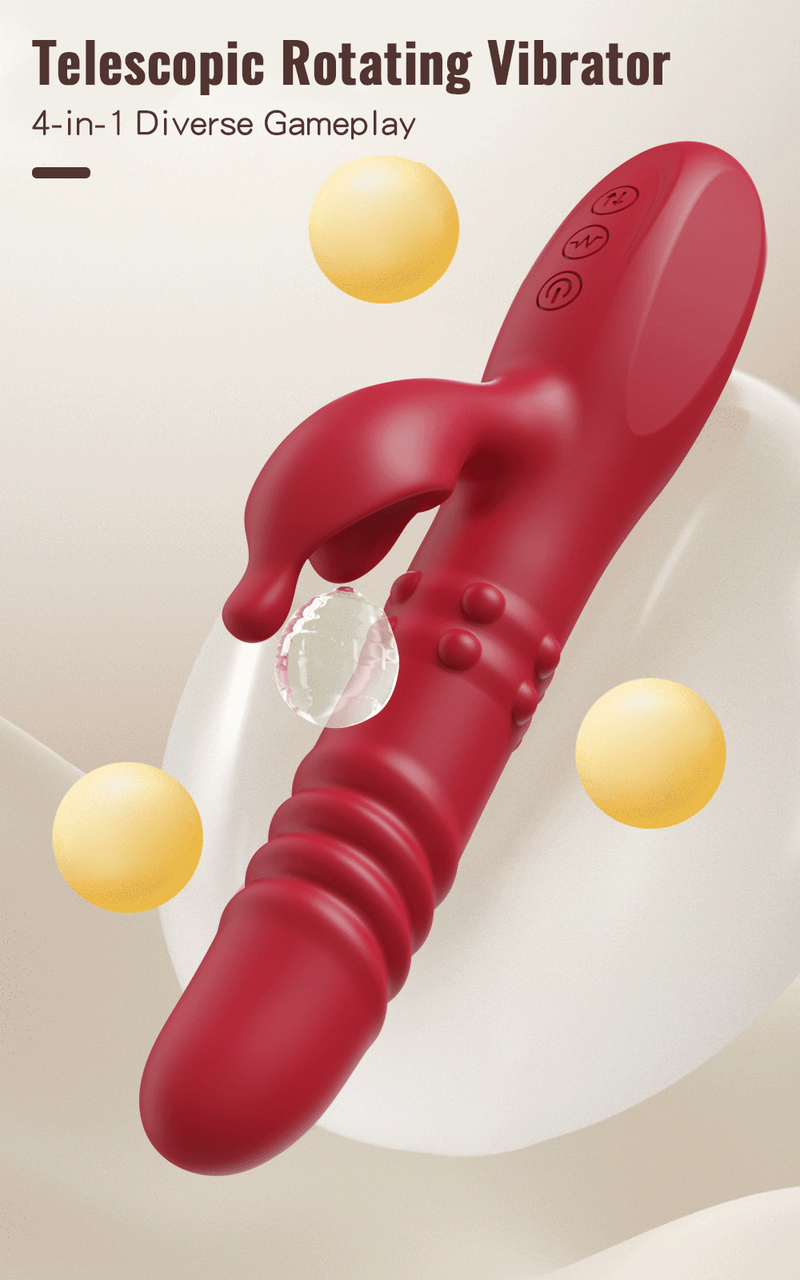 Vibrator Rabbit pentru femei, puternic punct G, telescopic, stimulator clitoridian rotativ, masturbator feminin, sexy pentru adulți_voghion.com