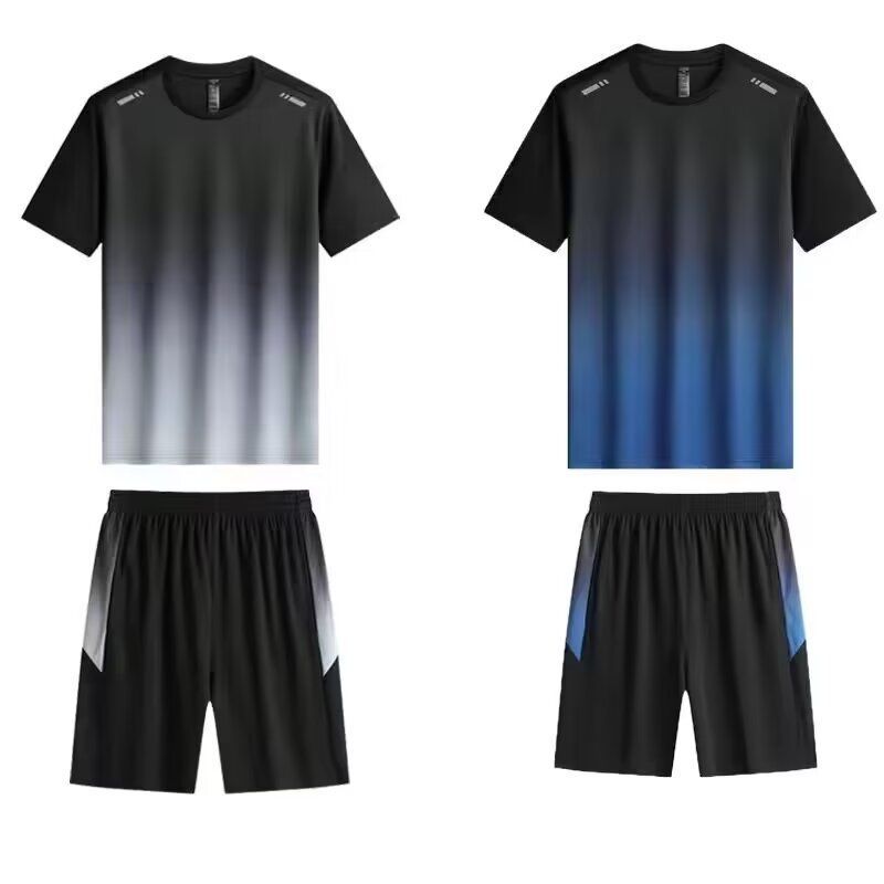 Unisex Lockeres, bequemes Fitness-Laufradtraining, schnelltrocknendes Outdoor-Freizeitsport-Zweiteiler-Set_voghion.com