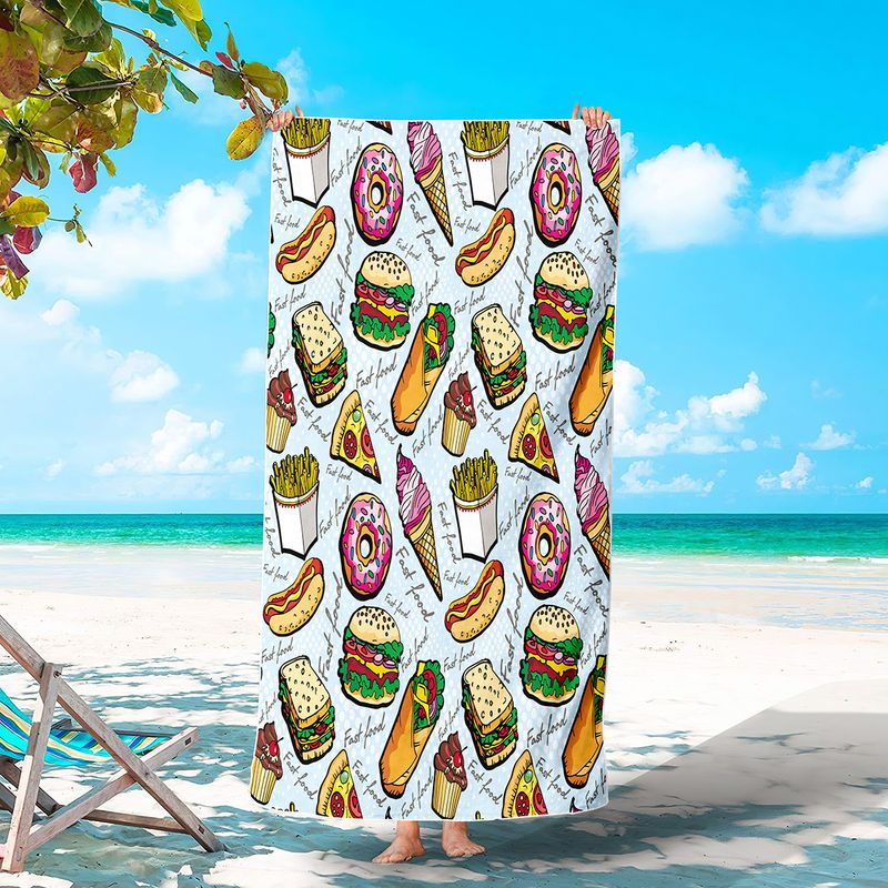 Toalha de praia de melancia estampada toalha de surf adulto cobertor absorvente à beira-mar xale_voghion.com