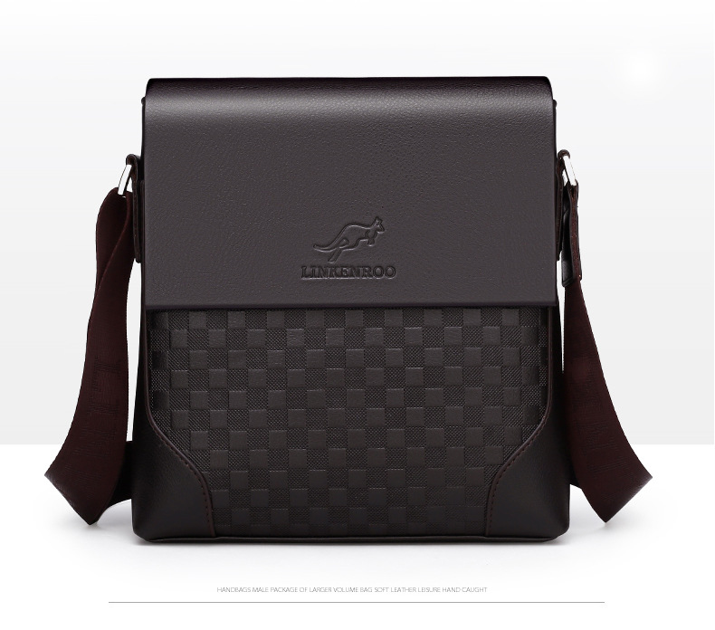 Schoudertas Heren Crossbody Tas Cover Checkerboard Retro Heren Tas Heren Leren Tas Buitenlandse Handel Model Directe Verkoop_voghion.com
