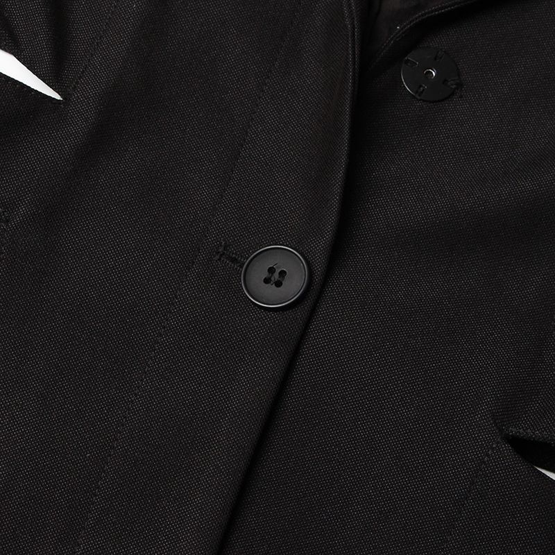 Roupas femininas Design de cintura alta reveladora comprimento médio terno sem costas 2024 novo decote em V manga comprida emenda terno de botão único_voghion.com