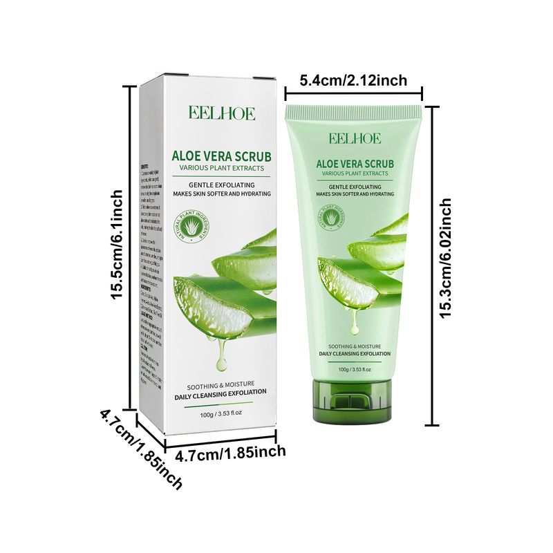 EELHOE Aloe Vera Scrub For Deep Cleansing, Exfoliating And Smoothing Acne Marks, Soft Skin Scrub_voghion.com