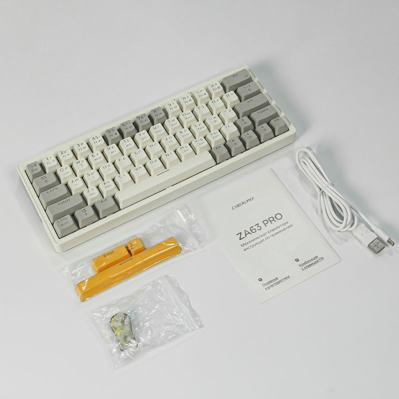 Zifriend Russian ZA63 Hot-swappable Mechanical Keyboard Three-mode Bluetooth Wireless Russian E-sports Gaming Keyboard_voghion.com