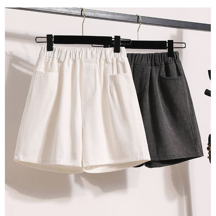 Pantaloncini in denim tencel sottile a linea A, da donna, versatili, larghi, a vita alta, con gamba larga, estate 2025_voghion.com