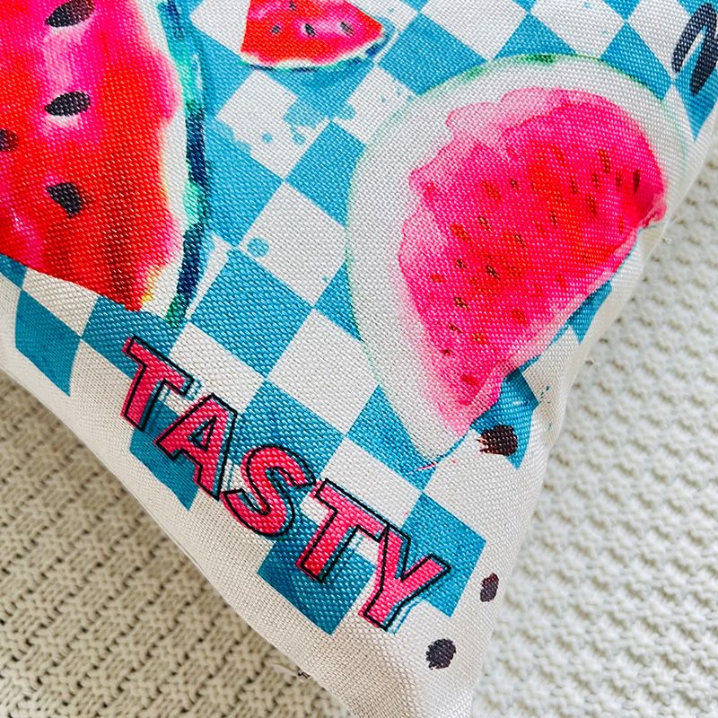 Summer New Beach Leaves and Fruit Printed Pillowcase Cross-border Special for Linen Printed Sofa Cushion Cover_voghion.com