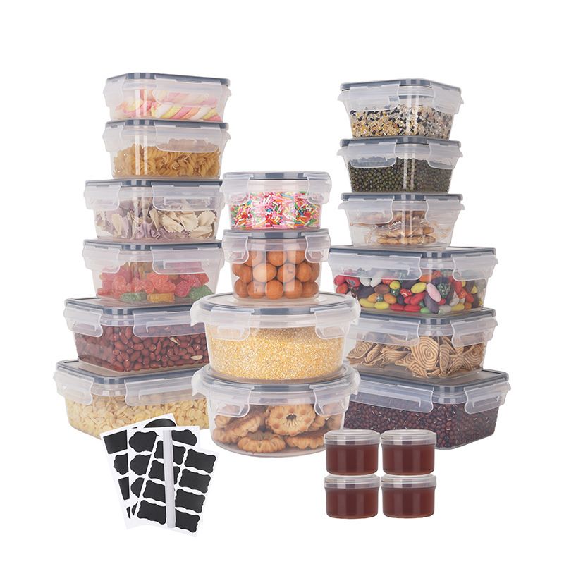 Contenitore per il pranzo in plastica trasparente per alimenti e cereali Fresh-Keeping Kitchen, set da 20 pezzi_voghion.com