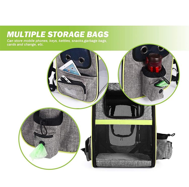 Mochila para animais de estimação, mochila para gatos, costas expansíveis com malha respirável adequada para cães pequenos, gatos e mochila para cães_voghion.com