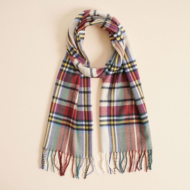 2024 new versatile color blocked warm plain weave winter long universal plaid scarf for warmth and fashion_voghion.com
