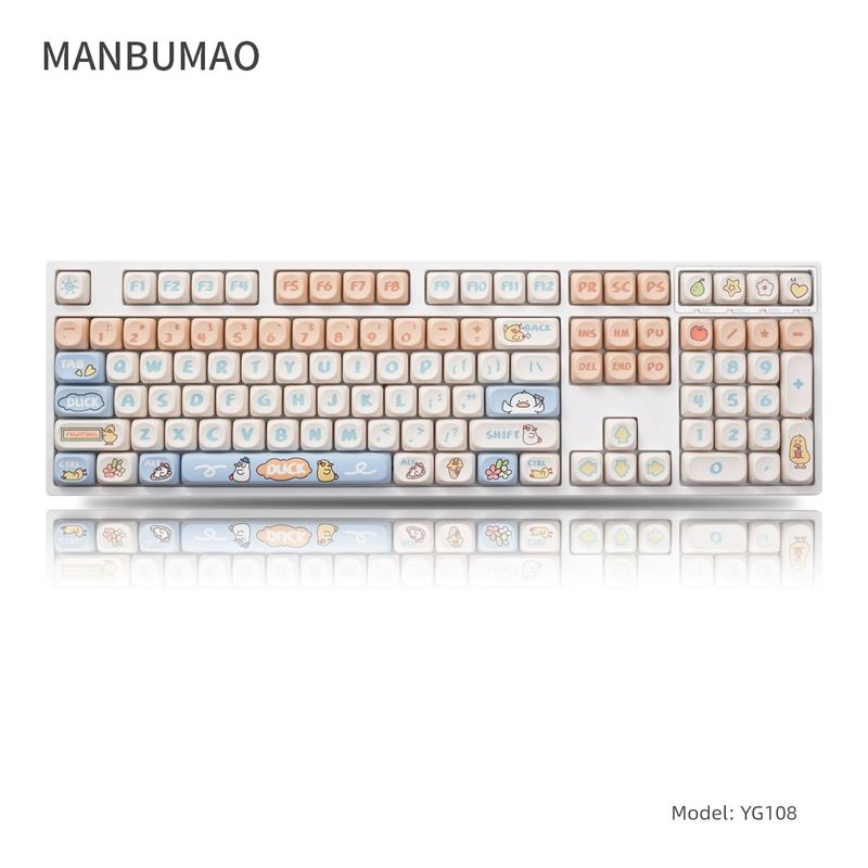 Testreszabott Walking Cat Yg108 Key vezetékes Nical billentyűzet három üzemmódú vezeték nélküli Bluetooth aranyos lány Moa Mahjong hang_voghion.com