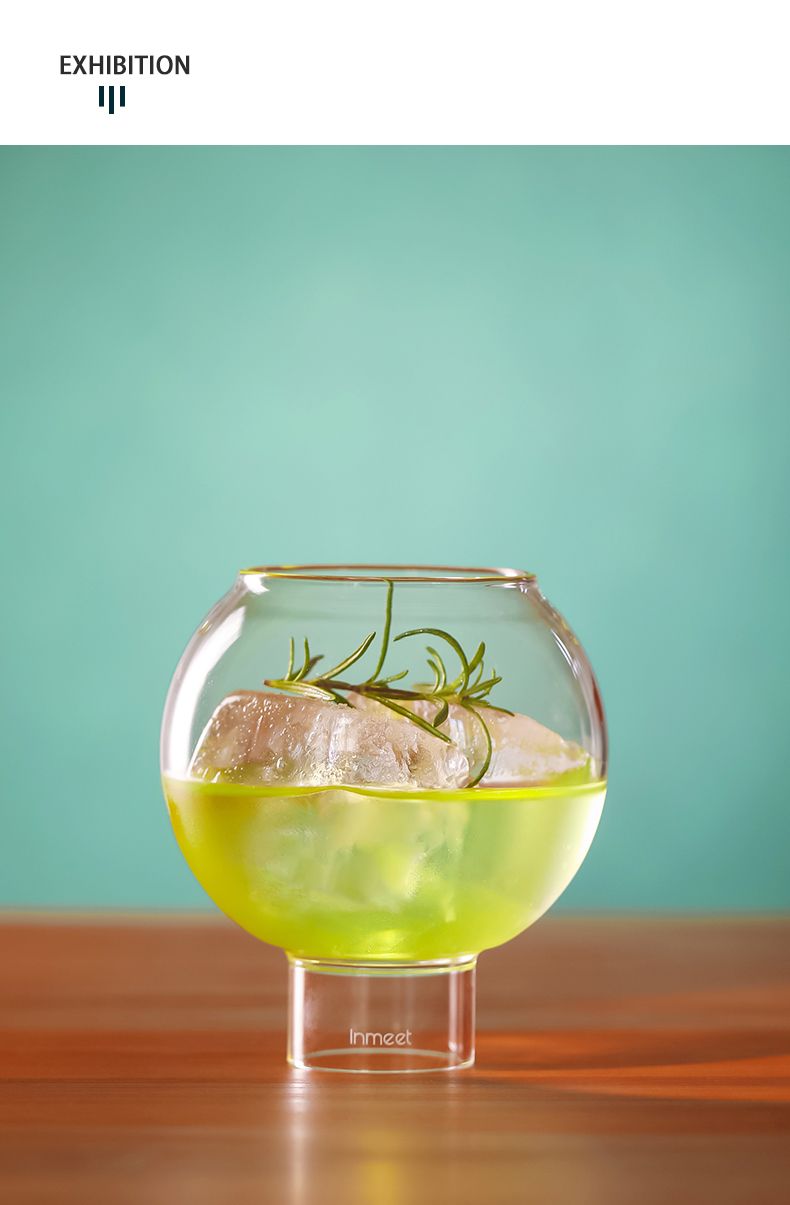 High Borosilicate Round Molecular Cocktail Cup Dessert Brandy Liquor Drinking Glass_voghion.com