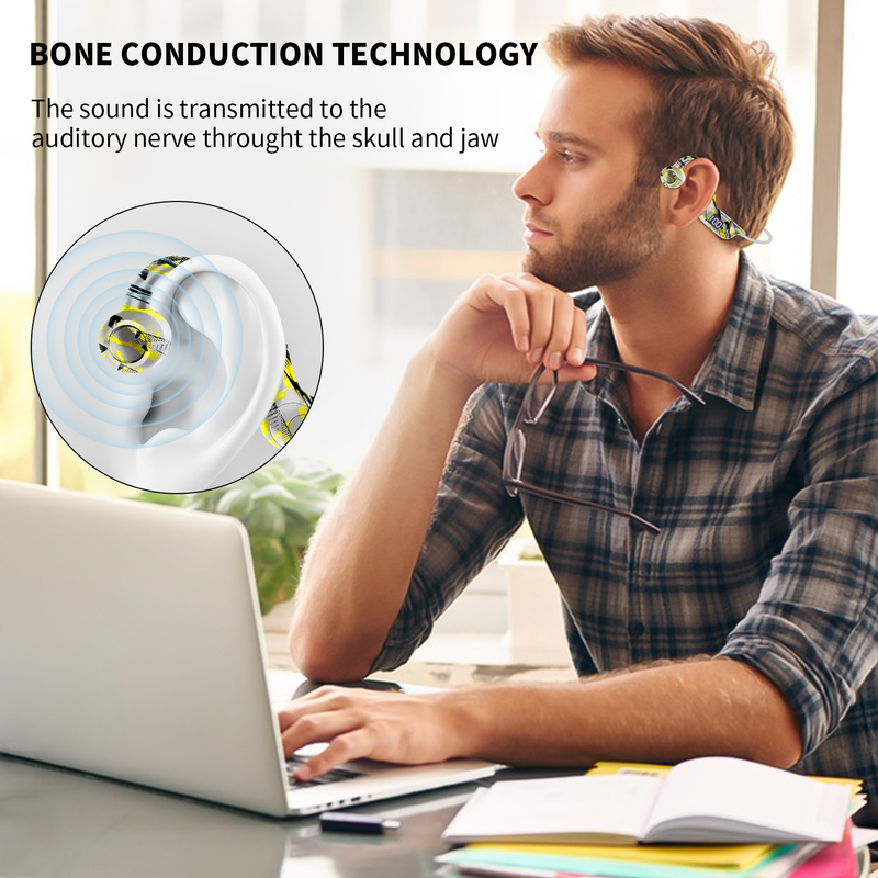 Nouveau casque Bluetooth sans fil à conduction osseuse AKZ-G9 Tuya, carte enfichable, affichage numérique, crochet d'oreille, casque sans fil_voghion.com