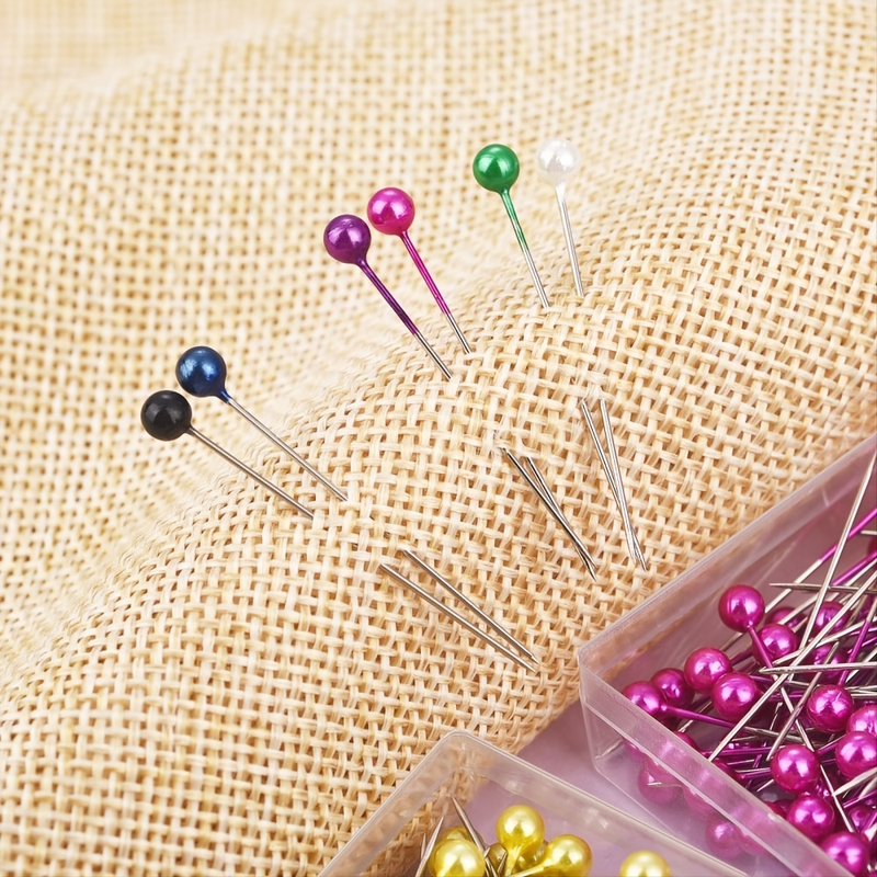 100pcs/Box Round Pearl Dressmaking Pins, Sewing Pin With Box For Weddings Corsage Florists_voghion.com