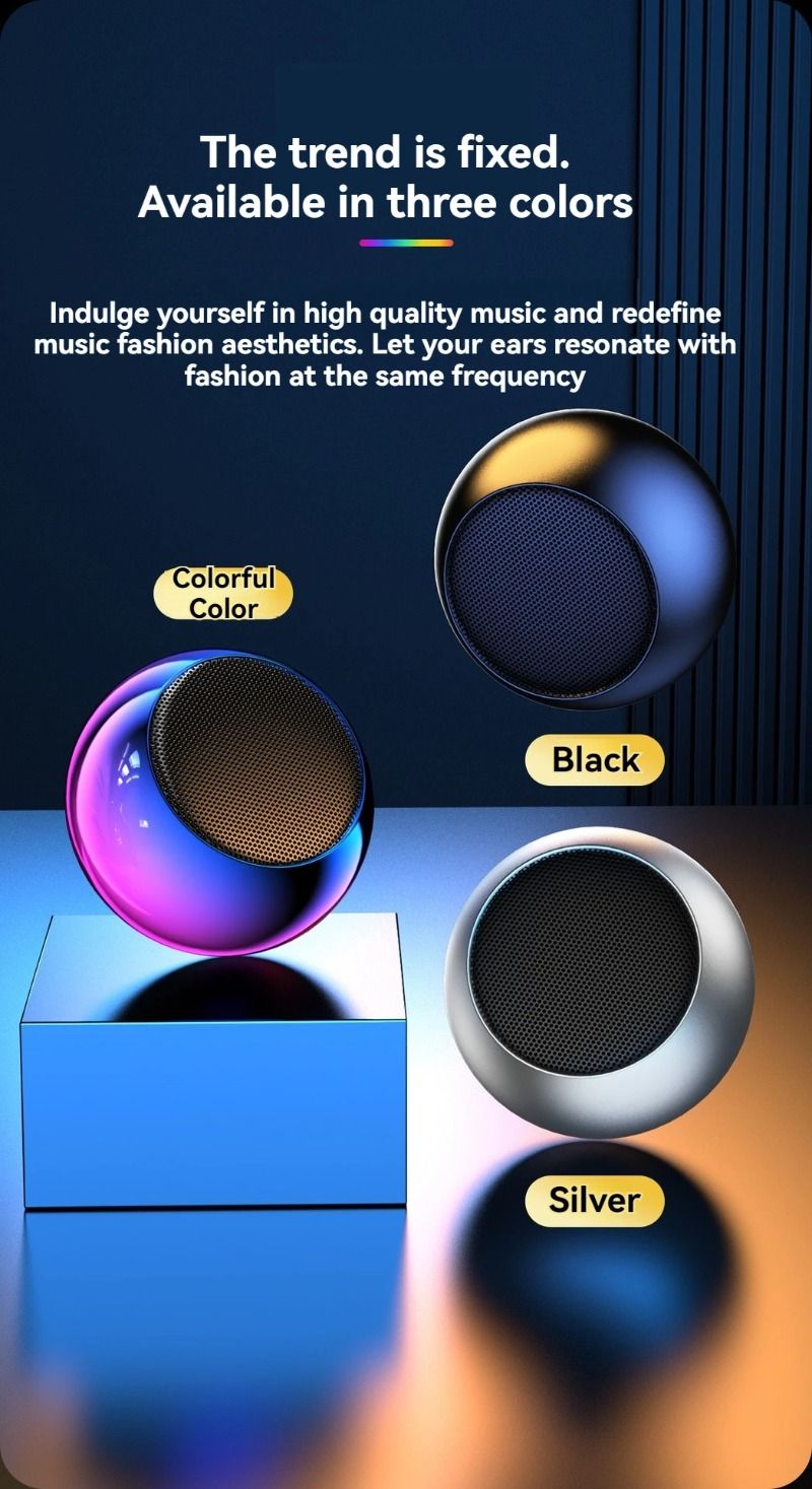 Tragbarer kabelloser Bluetooth-Lautsprecher, neuer schwerer Subwoofer aus Stahl mit Gun Metal-Motiv für den Außenbereich, kleiner Bluetooth-Lautsprecher für das Home Office_voghion.com