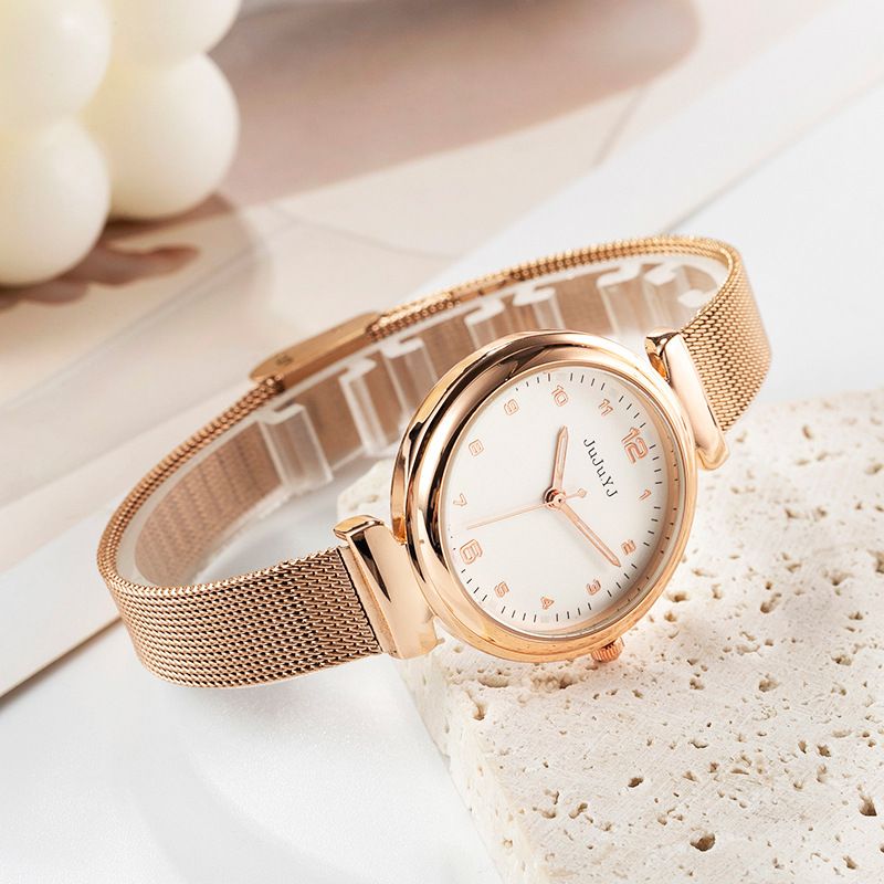 Edizione coreana da donna, alla moda e dal temperamento minimalista, maglia con disco digitale, al quarzo impermeabile_voghion.com