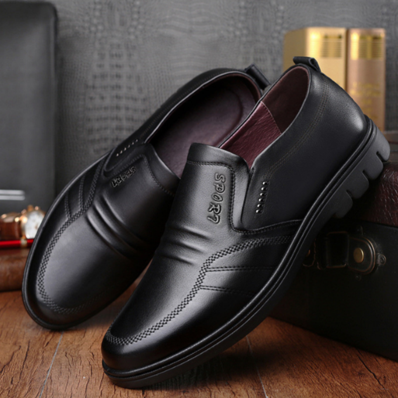 Brand WHITBY (COD 3 Days Delivery)Leather Shoes Men's Business Formal Wear Pointed Toe British Korean Version Casual_voghion.com