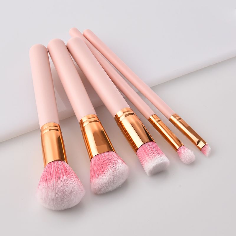 Pennelli per trucco da 5 pezzi, strumenti di bellezza, manico in legno Yuncai, tubo per la bocca, capelli in nylon GUJHUI_voghion.com