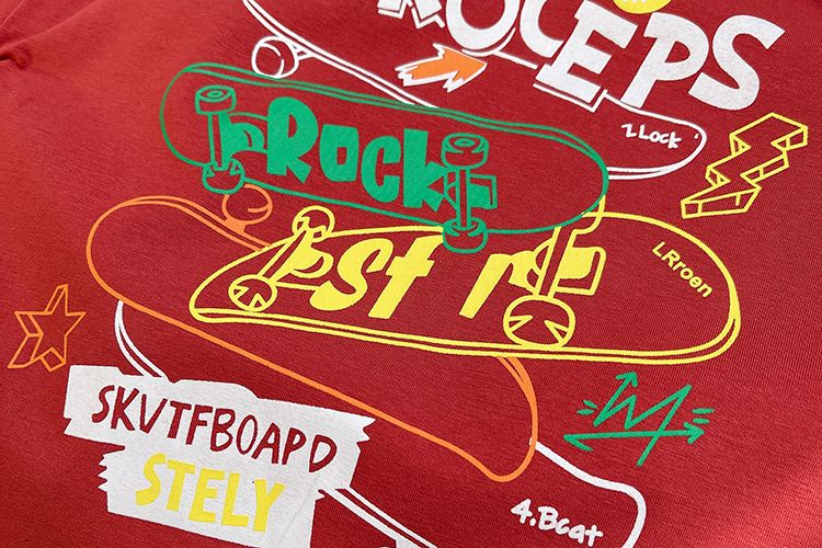 Jongenskostüm, stilvoll cool, Summerscooter, kuerzärmlech Puppelchers- a Kleeder, zweedeelegt Kannerkleederset, trendy_voghion.com