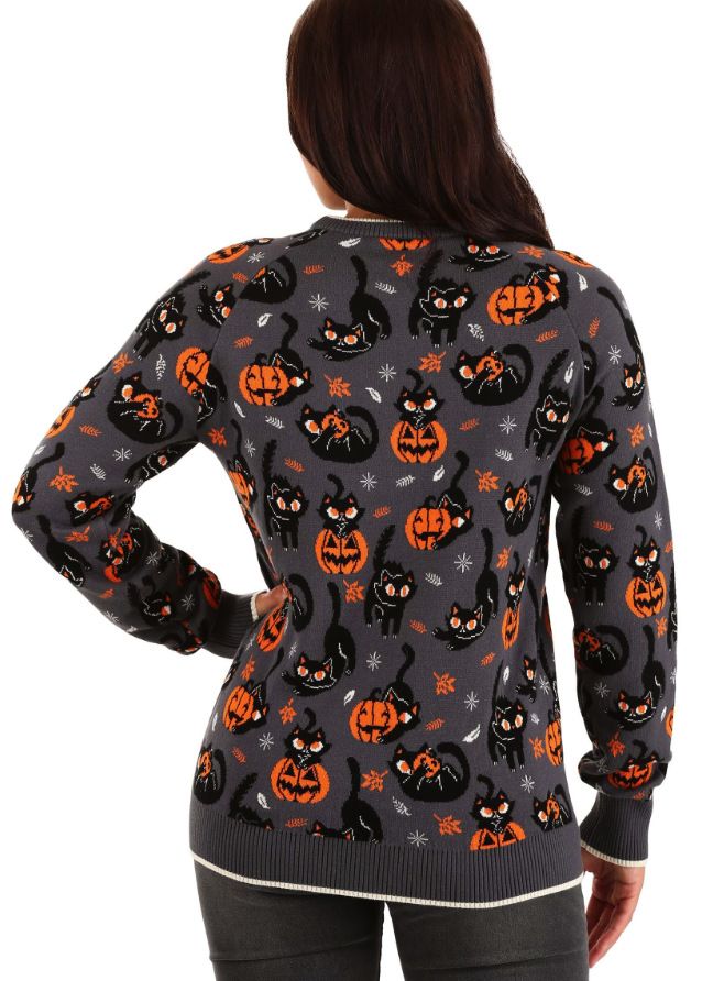 Women's sweaters autumn and winter jacquard sweaters Halloween loose round neck pullover _voghion.com