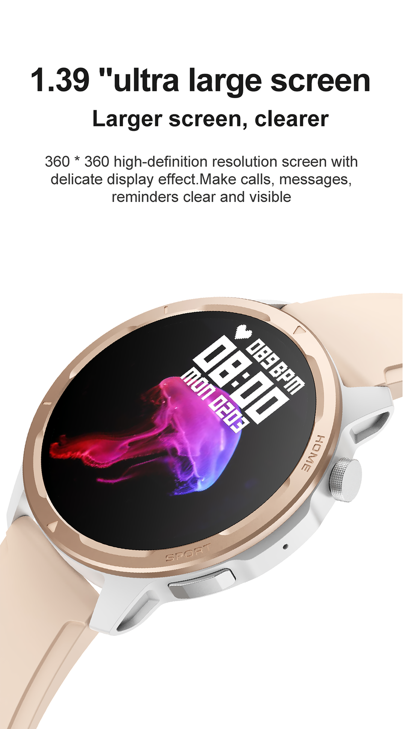 Smartwatch, risposta alle chiamate, oltre 100 modalità sportive, conteggio dei passi, monitoraggio della frequenza cardiaca in tempo reale, smartwatch Fiess per Android_voghion.com