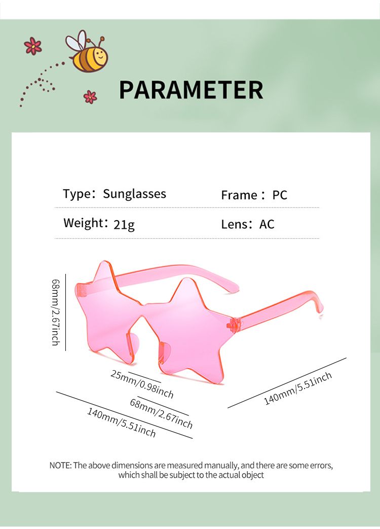 2024 Frauen Mädchen Mode personalisierte Farben fünfzackige sternförmige Sonnenbrille Erwachsene einfache Vintage randlose weibliche Sonne_voghion.com