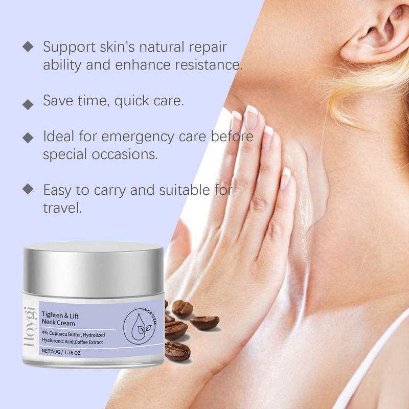 Crema hidratante reafirmante para el cuello Hoygi. Crema reparadora para el cuello. Reafirmante y lifting. Hidratante suave. Elástica. Antiarrugas._voghion.com