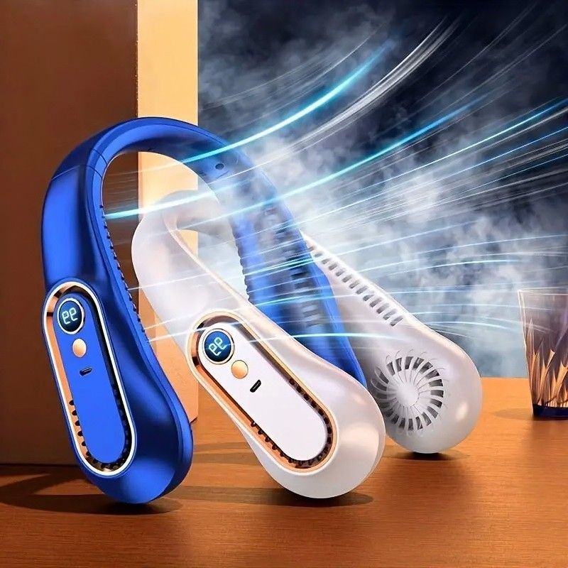 Lazy Neck Hanging Small Students, Portable Outdoor Bladeless Rechargeable Fan For Class_voghion.com