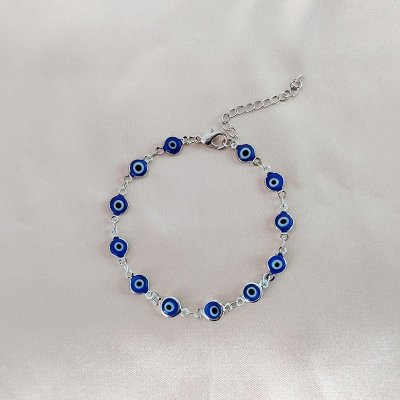 Braccialetto del diavolo alla moda per donna, in lega, con goccia d'olio, con occhio blu turco, catena da polso_voghion.com