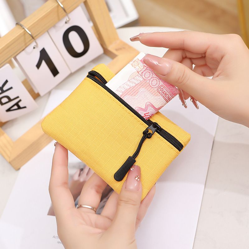 Borsa in tela per uomo e donna, in tessuto, con cerniera, per riporre monete, piccola borsa portatile e casual._voghion.com