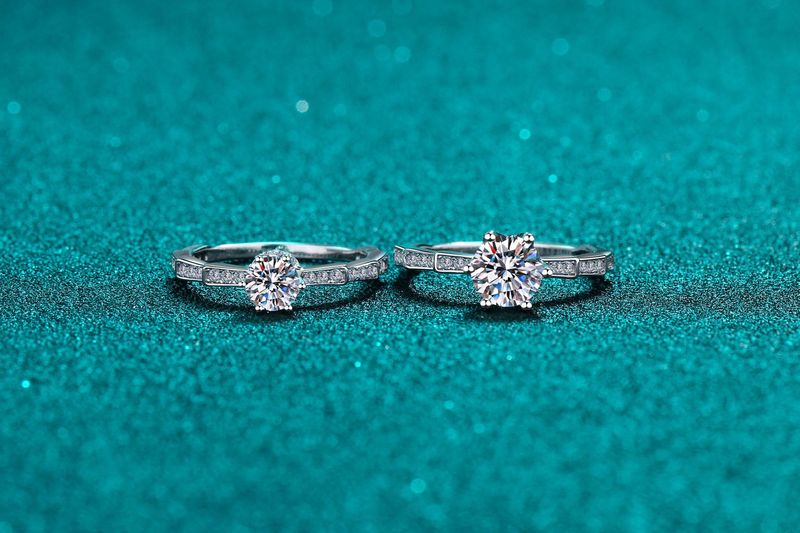 Live Broadcast Mosang Stone Female Instagram Set Crown Six Claw 1 Carat Zircon Diamond Ring_voghion.com